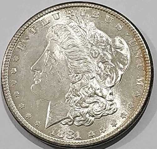 1881-S GEM BU ++ MS PL モーガン銀貨