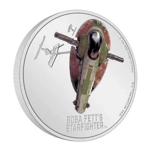 ボバ・フェットのスターファイター 1オンス 銀貨 2ドル ニウエ 2022年