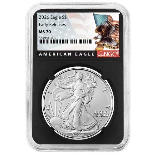 プレセール ? 2026年 1ドル アメリカン シルバー イーグル NGC MS70 ER ブラックラベル レトロコア