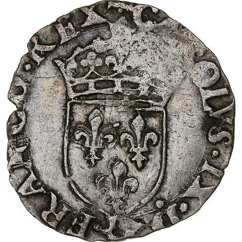 [#1272614] フランス、シャルル 9 世、ソル パリシス、1568 年?、リモージュ、シルバー、EF、ガドゥリー: