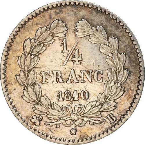 [#867684] コイン、フランス、ルイ フィリップ、1/4 フラン、1840、ルーアン、オーストラリア、シル、ver