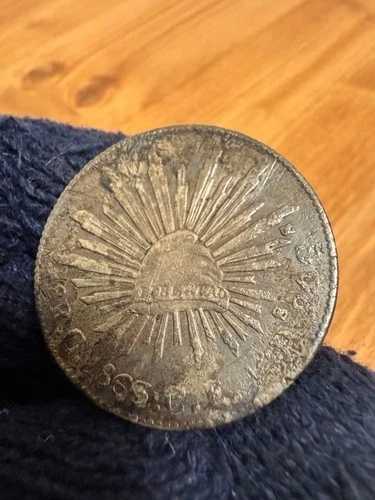 メキシコ 1863年 シルバー ヒストリカルコイン 8レアル 希少コレクターズアイテム ヴィンテージ