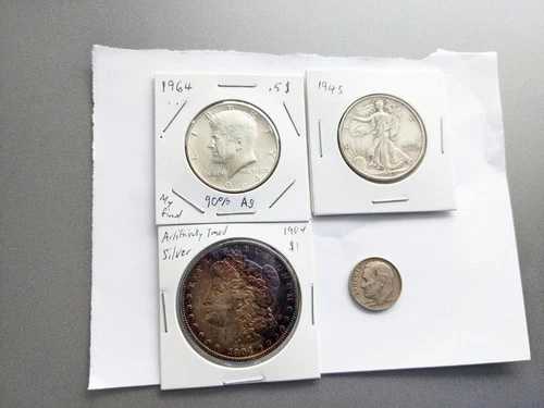 米国銀貨ロット - 1904年 モルガン、ウォーキング・リバティ、ケネディ、ルーズベルト 1.569オンス