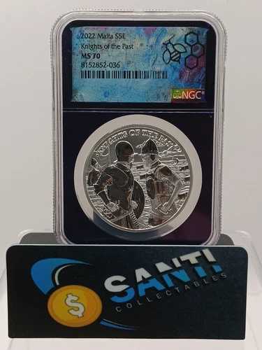 2022年 マルタ 5ユーロ 過去の騎士 1オンス 銀貨 -TOP POP-パープルラベル