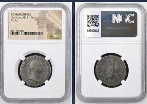 ドミティアヌス帝（紀元81-96年）NGC認定の古代ローマコイン