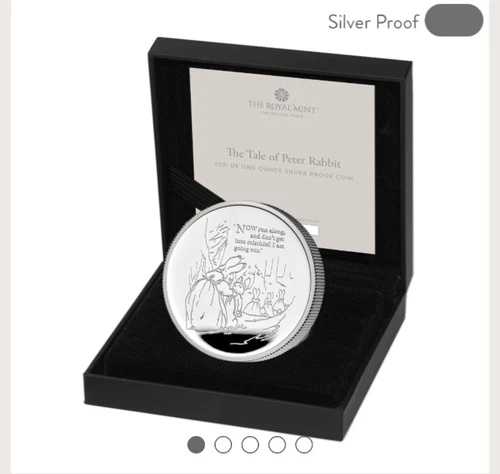 2021年 ビアトリクス・ポター ピーターラビット 1オンス プルーフ 2ポンド銀貨 ロイヤルミント + COA