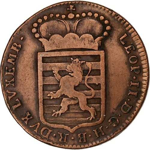 [#1047954] ルクセンブルク、レオポルド 2 世、ソル、1790 年、ギュンツブルク、銅、VF(30-35)、KM:15