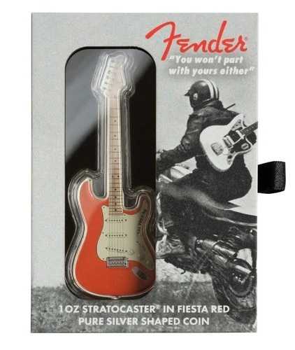 PAMP Fender? Fiesta Red Stratocaster ギター 1オンス .999 シルバー 6K 鋳造! ミント!