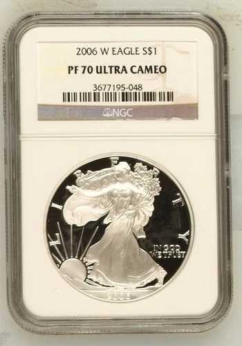 2006年 W 地金 シルバー イーグル NGC PF-70 ウルトラカメオ