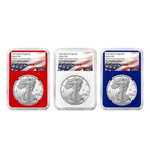 プレセール - 3点セット - 2026-W $1 1オンス プルーフ アメリカン シルバー イーグル NGC PF69UC フラッグ