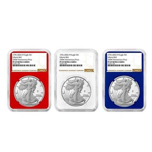 プレセール - 3点セット - 2026-W $1 1オンス プルーフ アメリカン シルバー イーグル NGC PF69UC ブラウン