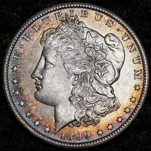 米国モルガン銀貨 1899年 - 0トーン ニューオーリンズ 自由の女神コイン ワオ!! C6057