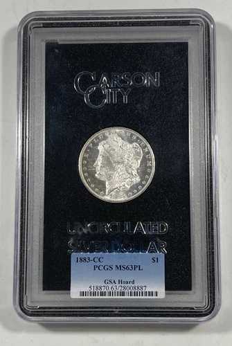 1883-CC GSA モルガン銀貨 1.00ドル。PCGS MS 63 PL。プルーフ状態。