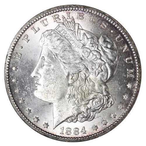 1884-CC モルガン銀貨 宝石 BU 未流通 MS 美しい!! E612 KNLM 113,850円