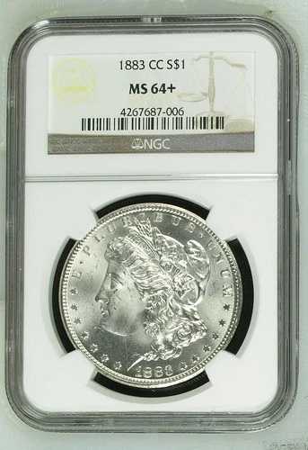 1883 CC モルガン銀貨 NGC MS-64+