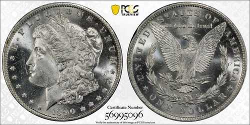 1890 O モルガン銀貨 PCGS MS-64