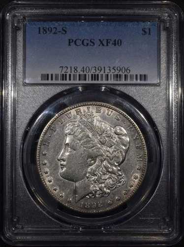 1892-S モルガン銀貨「PCGS XF40」