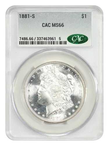 1881-S $1 CACG MS66 - モルガン・ダラー