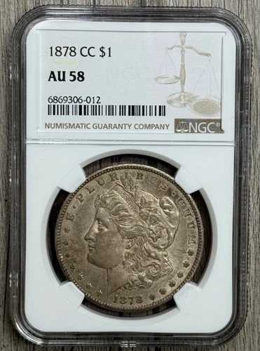 1878年CCモルガン銀貨NGC AU 58、セミキーデートコイン