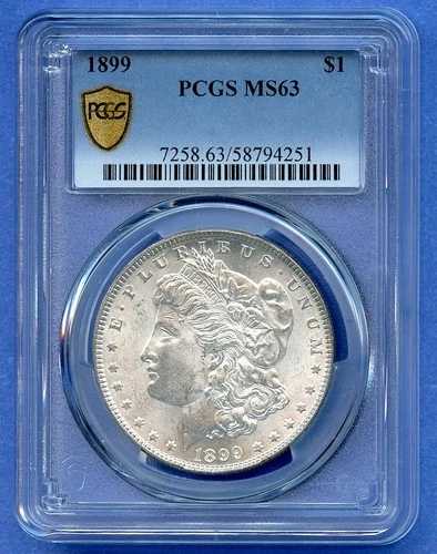 1899 P PCGS MS63 モルガン銀貨 1ドル 米国造幣局発行 コイン 1899-P MS-63 ブラストホワイト