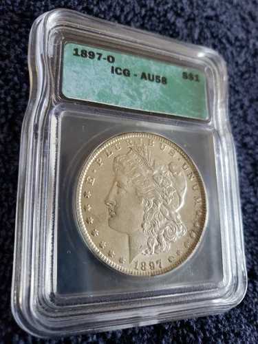 1897-O モルガン・ダラー、ICG AU58