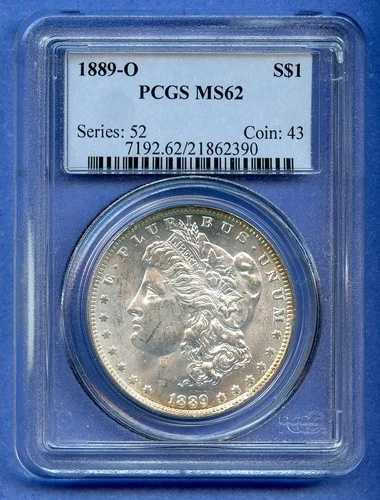 1889 O PCGS MS62 モルガン銀貨 1ドル 米国造幣局コイン 1889-O MS-62 OBH｜WORLD RESOURCE【QUEEN店】