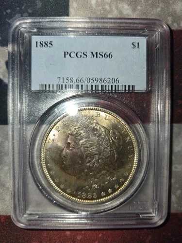 1885年 P モルガン銀貨 PCGS MS 66 オブザーブドトーン