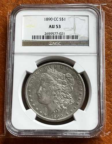 1890-CC $1 NGC AU-53 モルガン銀貨 カーソンシティ