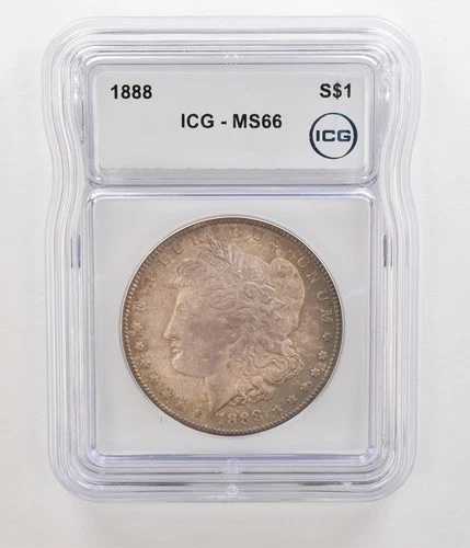 1888年 モルガン銀貨 MS66 ICG 美しい色調 *5492