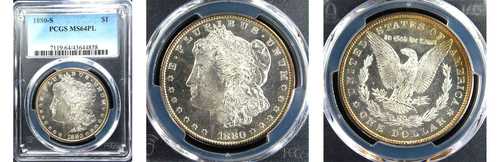 1880-S $1 MS64PL PCGS-PQ-FLASHY-モルガン・ダラー---