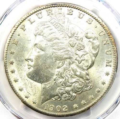 1902-S モルガン シルバー ダラー 1 ドル コイン - PCGS 未流通詳細 (UNC MS) - 希少