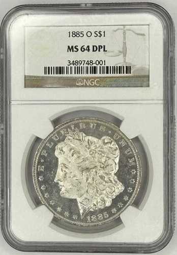 1885 O モルガン シルバー ダラー $1 NGC MS64 DMPL ??超ディープミラー - すごい??