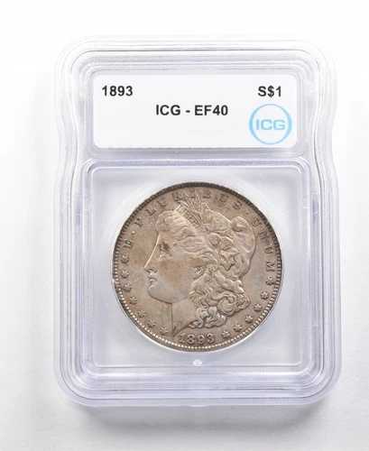 1893年 モルガン銀貨 EF40 ICG *6289