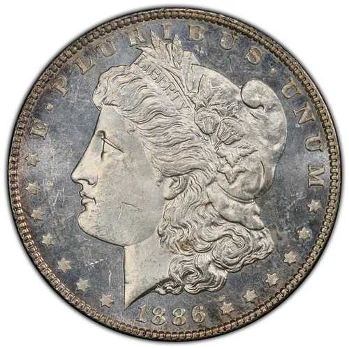 1886-P 1ドル モルガン・ダラー PCGS MS63 DMPL -- 息を呑むほど美しいフロスティ・ディープミラー・ジェム