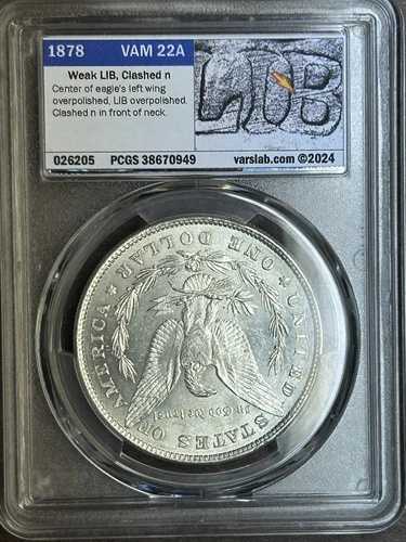 1878年 P 8TF PCGS MS63 VAM 22A ダブルリバティ ホット50 モルガン銀貨
