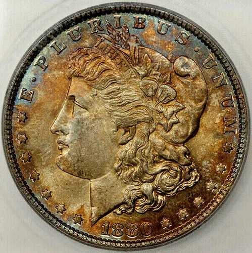 1880年 モーガンドル銀貨 ICG MS65+ トーンジェム BU UNC