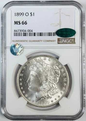 1899 O モルガン シルバー ダラー NGC MS-66 CAC PQ! サイトホワイト