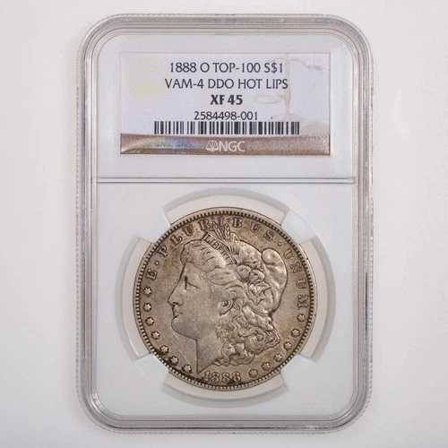 モルガン 1888O トップ100 VAM 4 DDO ホットリップス NGC EF-45 1ドル