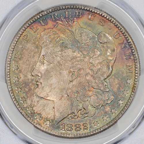 1882-S 1ドル モルガン銀貨 PCGS MS66 - 美しい両面トーニング 145,200円
