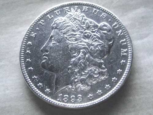 1893-P モルガン銀貨、良好な状態、希少な望ましい日付 (1-N)+++++