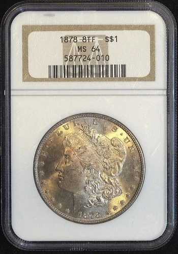 1878 8 TF モルガン銀貨 NGC MS64 ? 初年度タイプ、オールドホルダー|WORLD RESOURCE【QUEEN店】