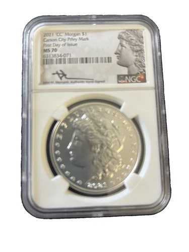 2021 CC モルガン・ダラー NGC MS 70 発行初日 Mercanti サイン入り
