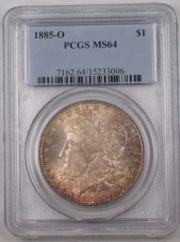 1885-O 米国モルガン銀貨 $1 PCGS MS-64 美しい色調 BR5 G|WORLD RESOURCE【QUEEN店】