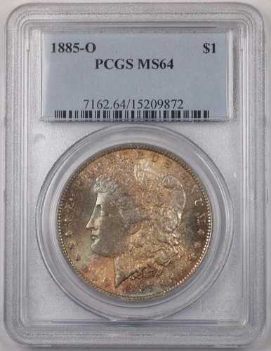 1885-O 米国モルガン銀貨 $1 PCGS MS-64 トーン BR5 Q|WORLD RESOURCE【QUEEN店】
