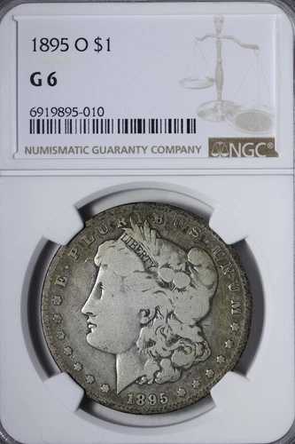 1895-O モルガン銀貨 NGC G 6 セミキーデート TVNHI