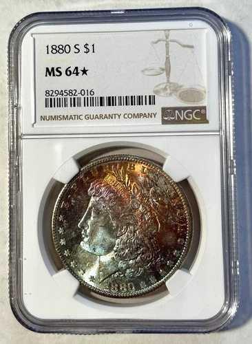 NGC MS64STAR 1880 S $1 モーガン シルバー ドル トナー G95