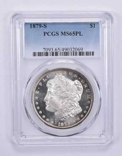1879-S モーガン銀貨 MS65 PL PCGS PQ DMPL? *9633