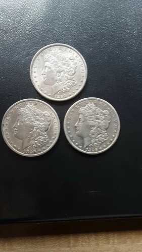 1896年 -p、1896-o、1896- s モルガン銀貨 - 3枚の美しいコインのセット