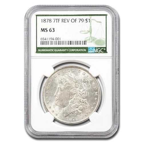 1878年 モルガン・ダラー 7TF Rev of 79 MS-63 NGC (グリーンラベル) 147,950円