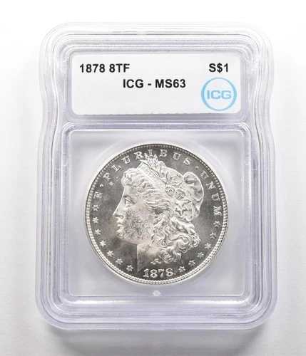 1878年 8TF モルガン銀貨 MS63 ICG *6769